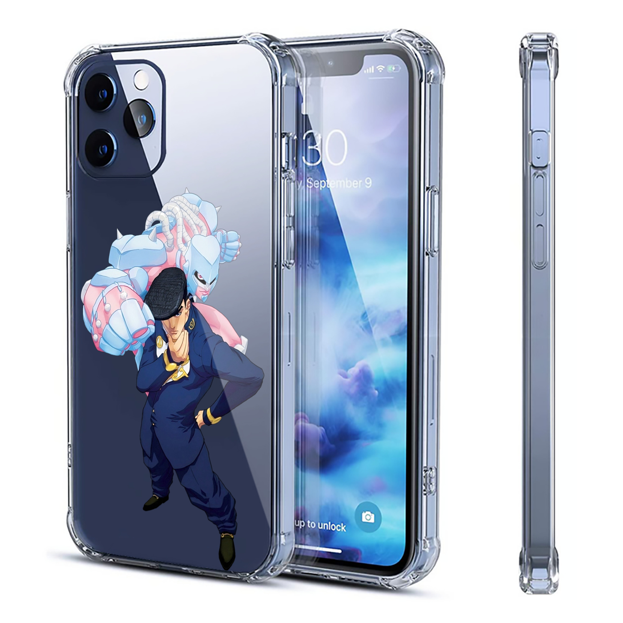 （画像用） ジョジョの奇妙な冒険 ひがしかた じょうすけ JoJo's Bizarre Adventure Higashikata Josuke 【iPhone 12シリーズ対応】透明スマホケース（クリアソフトケース）